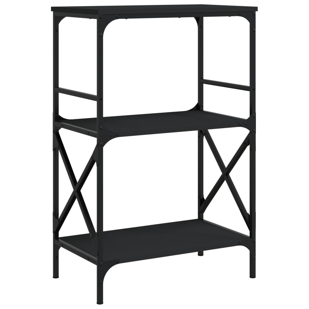 Bibliothèque 3 étagères noir 59x35x90,5 cm matière bois