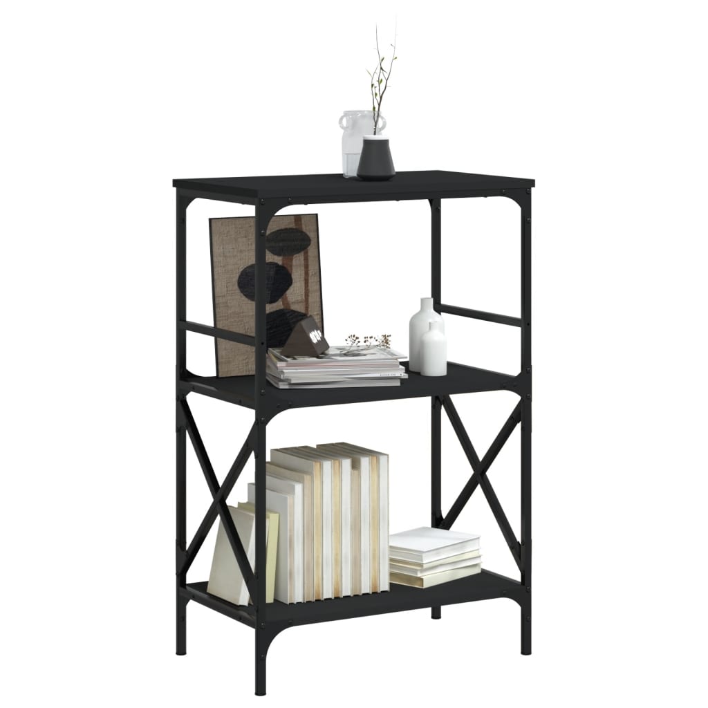 Bibliothèque 3 étagères noir 59x35x90,5 cm matière bois