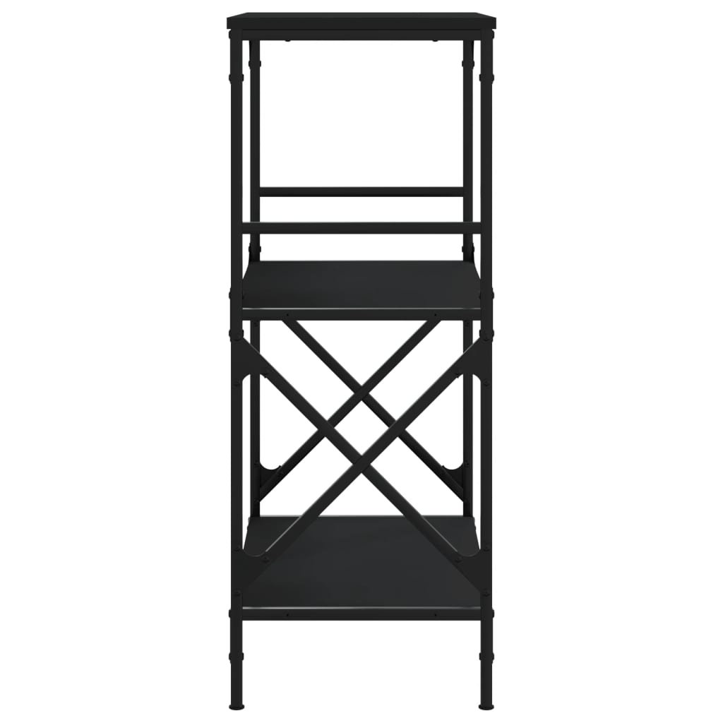 Bibliothèque 3 étagères noir 59x35x90,5 cm matière bois