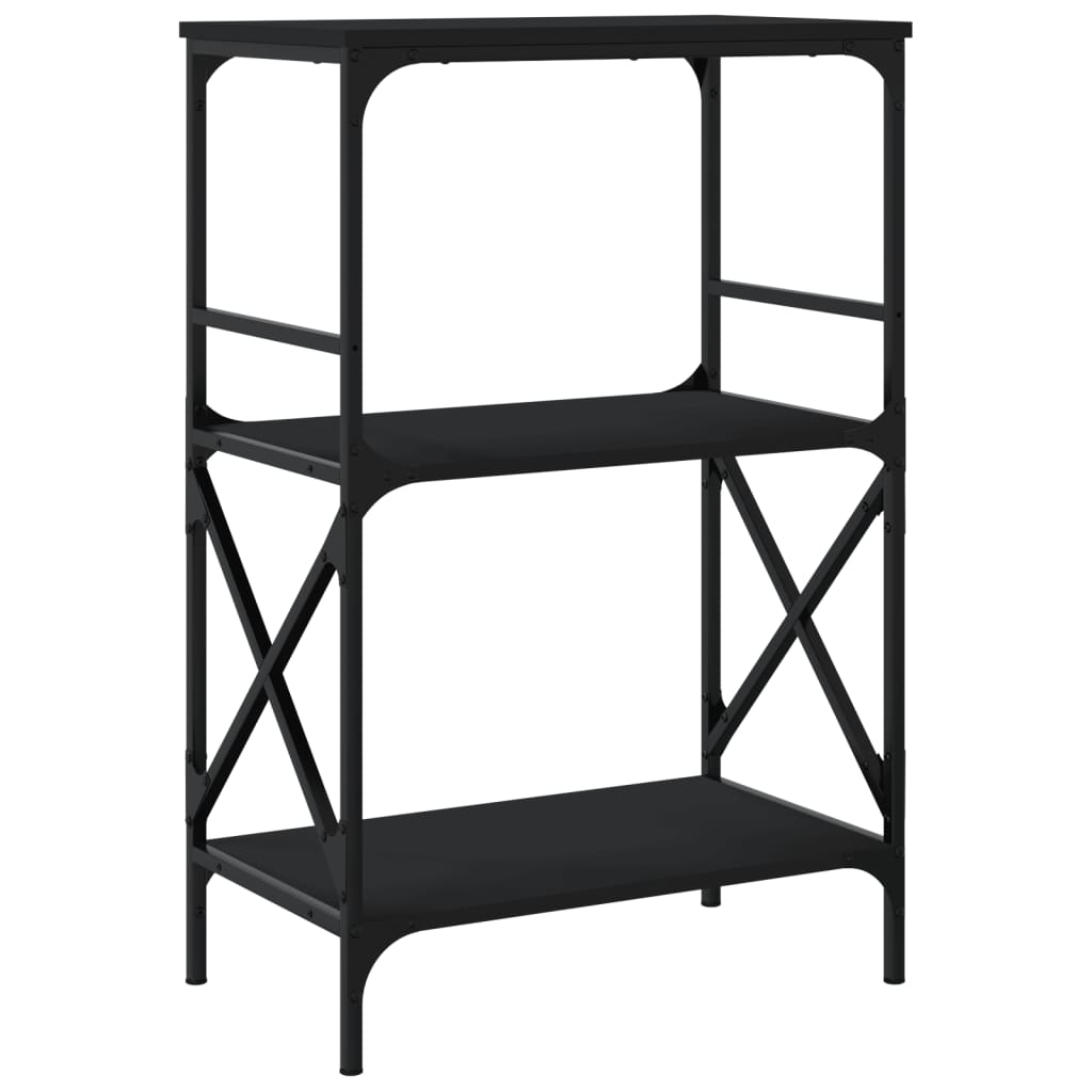 Bibliothèque 3 étagères noir 59x35x90,5 cm matière bois