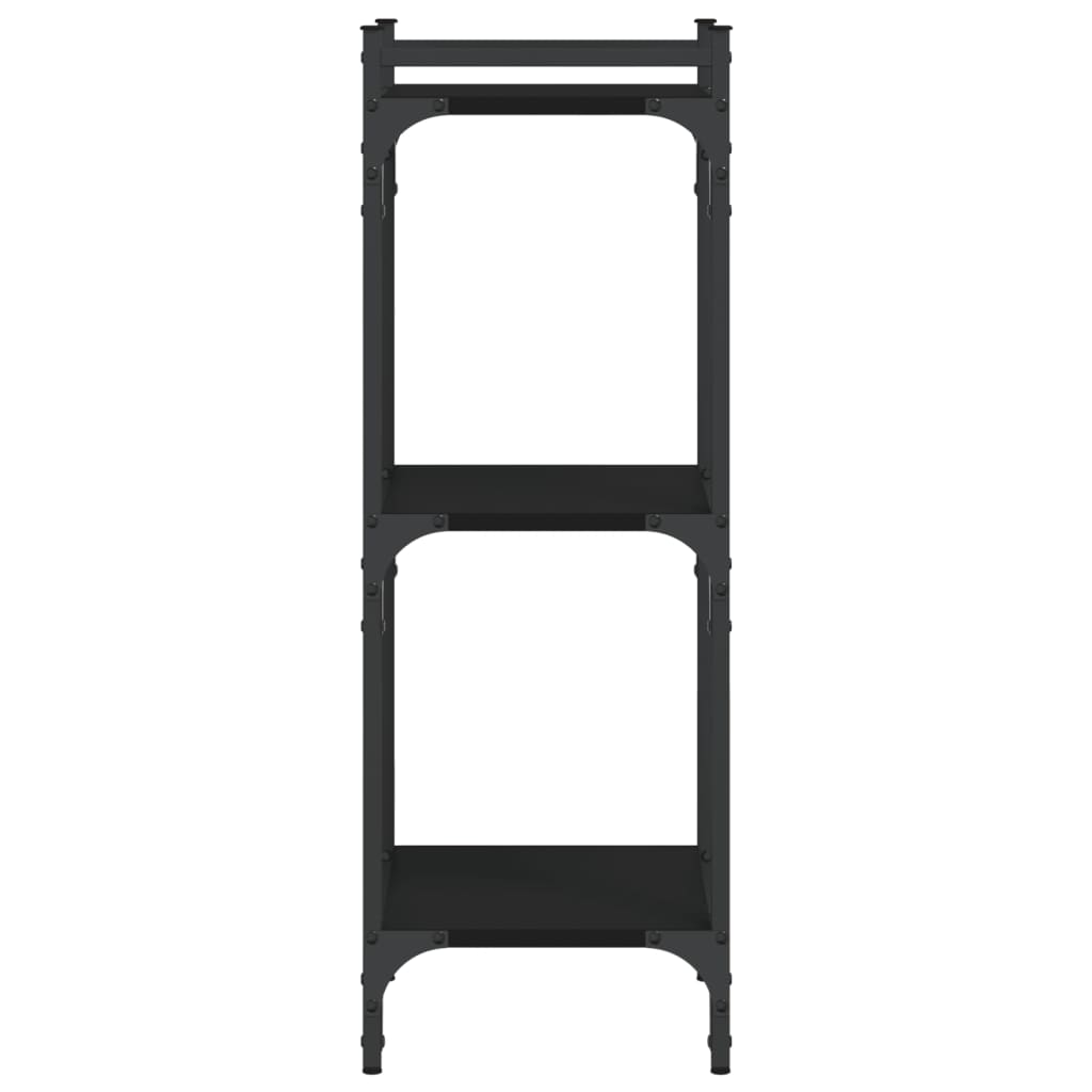 Bibliothèque 3 étagères noir 40x30x86 cm matière bois