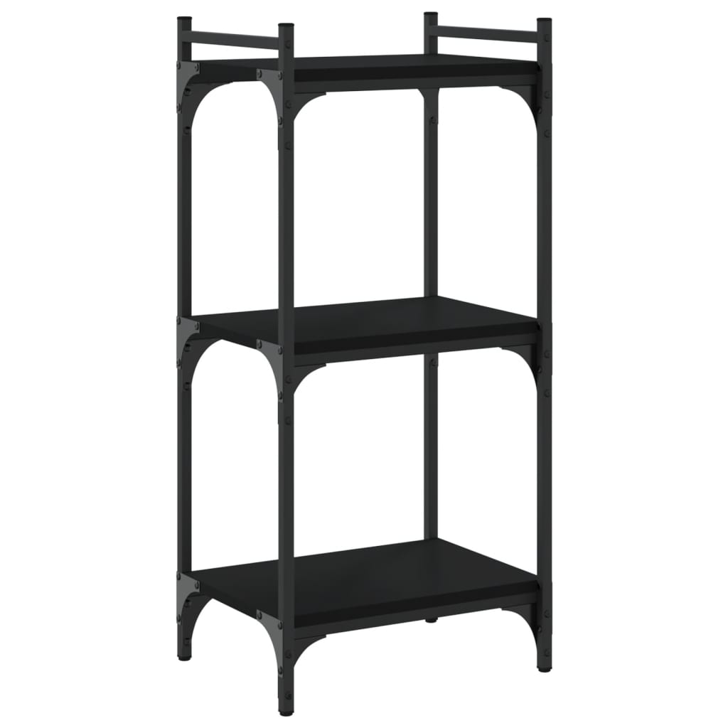 Bibliothèque 3 étagères noir 40x30x86 cm matière bois