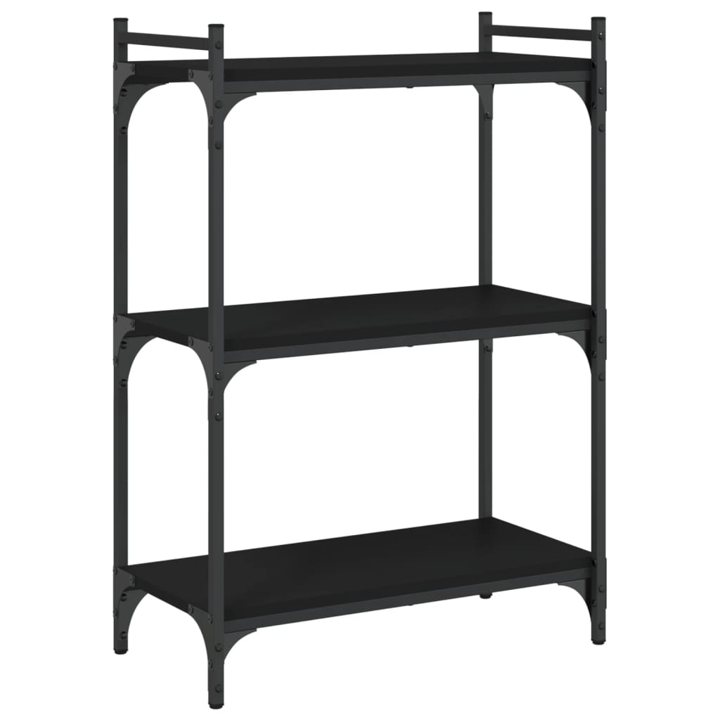 Bibliothèque 3 étagères noir 60x30x86 cm matière bois