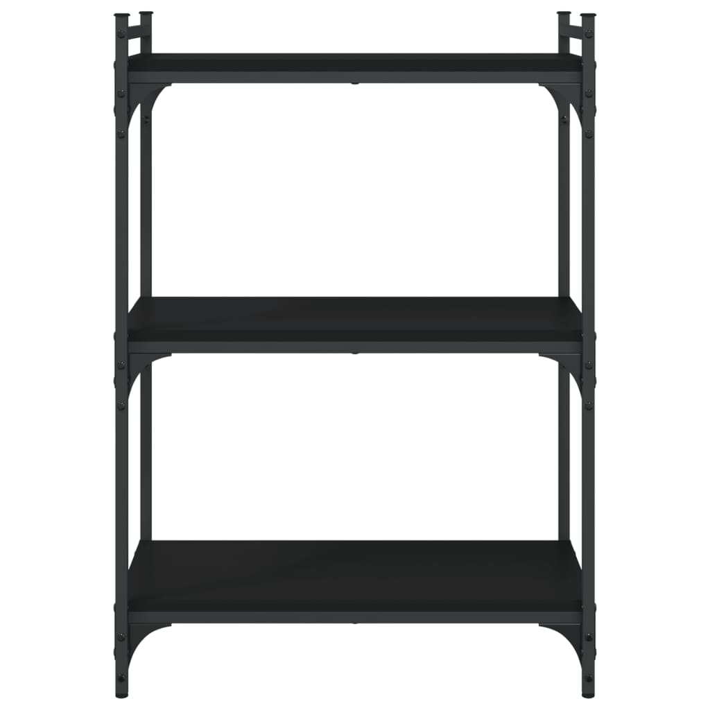 Bibliothèque 3 étagères noir 60x30x86 cm matière bois