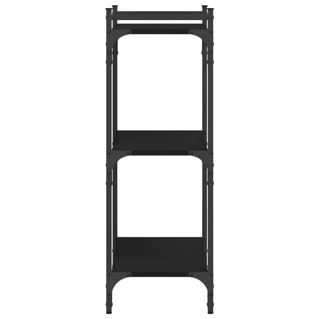 Bibliothèque 3 étagères noir 60x30x86 cm matière bois