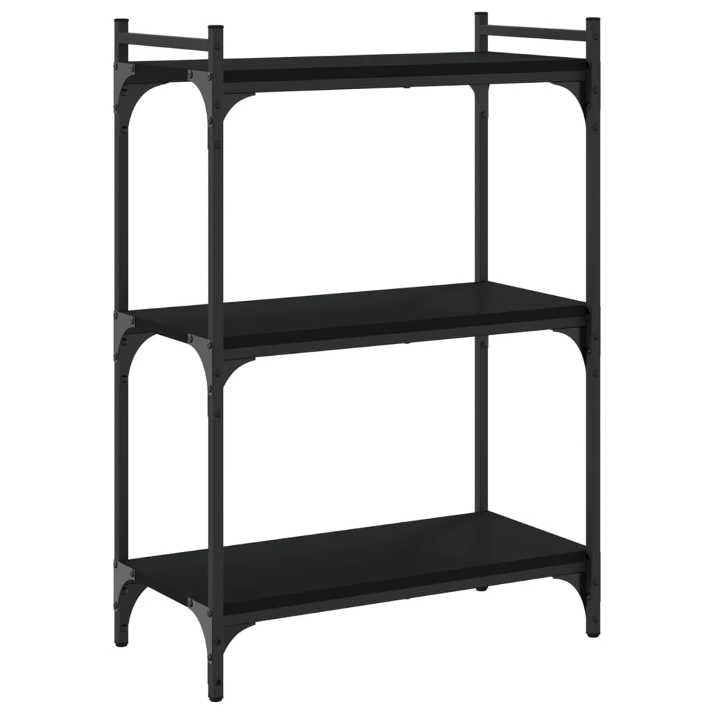 Bibliothèque 3 étagères noir 60x30x86 cm matière bois