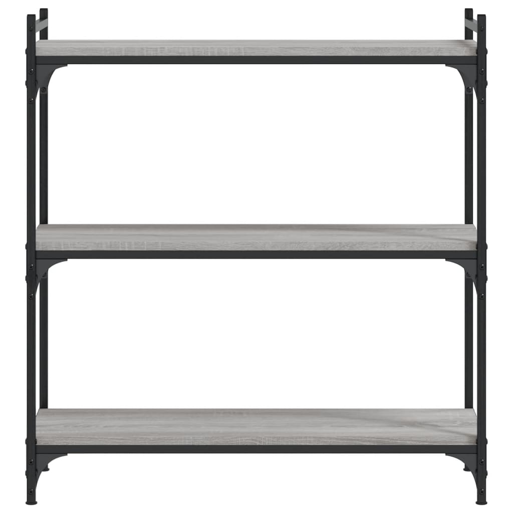 Bücherregal 3 Böden Grau Sonoma 80x30x86 cm Holzwerkstoff