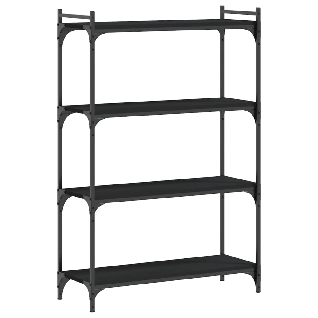 Bücherregal 4 Böden Schwarz 80x30x120 cm Holzwerkstoff