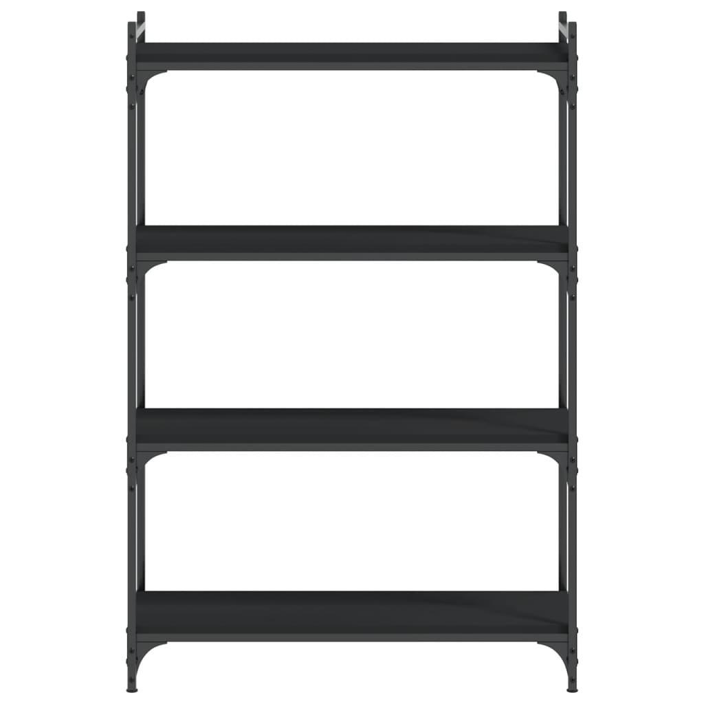 Bücherregal 4 Böden Schwarz 80x30x120 cm Holzwerkstoff