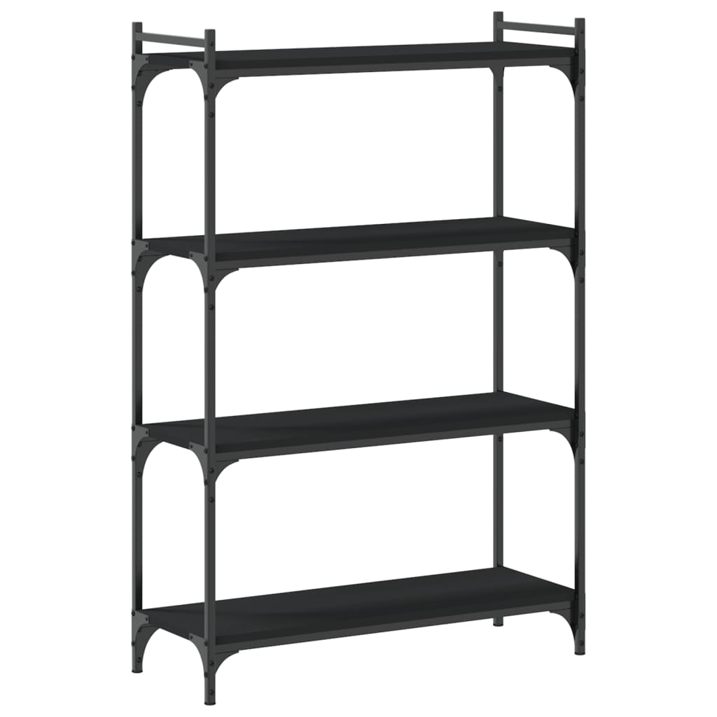 Bücherregal 4 Böden Schwarz 80x30x120 cm Holzwerkstoff