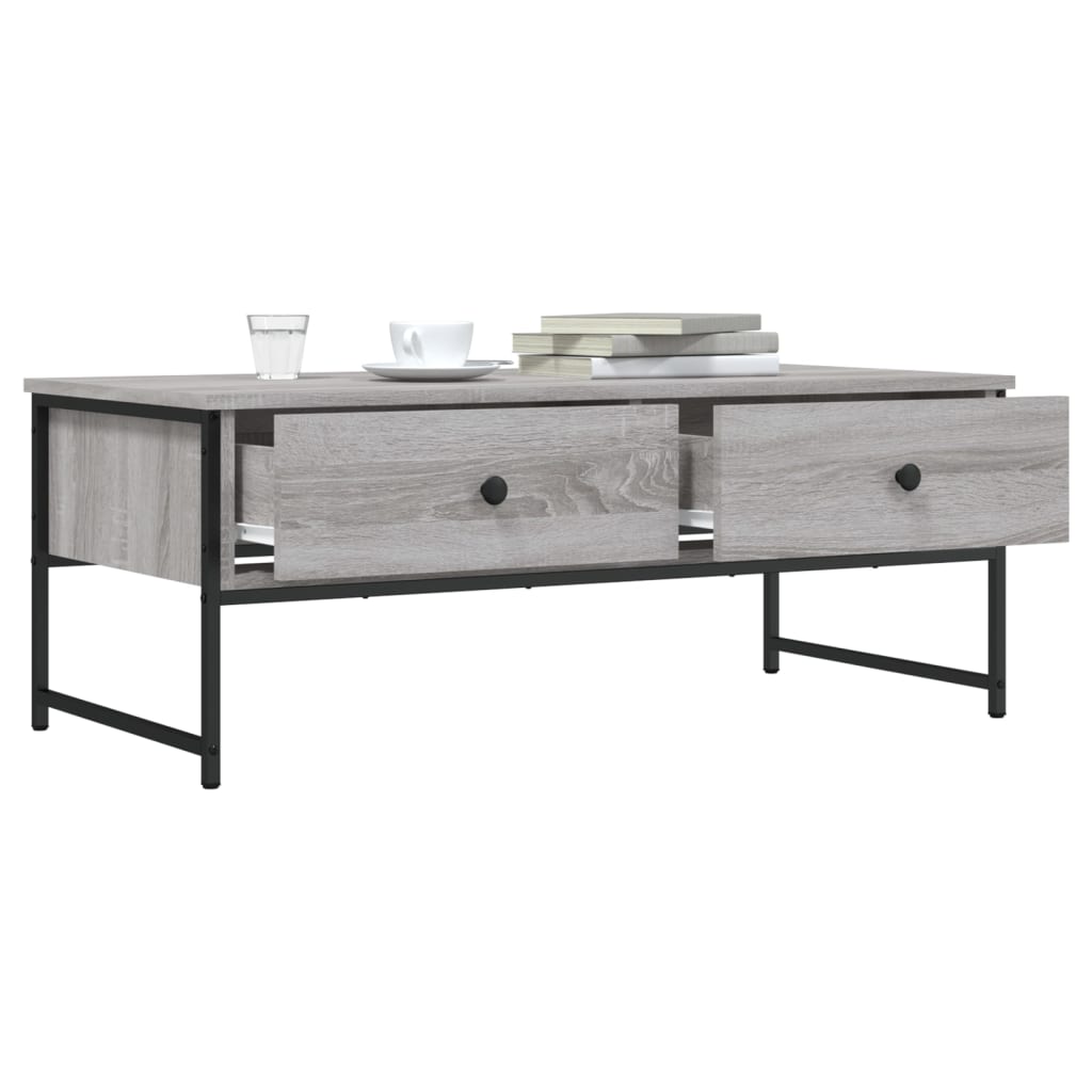Table basse Sonoma grise 101x49x39,5 cm en bois