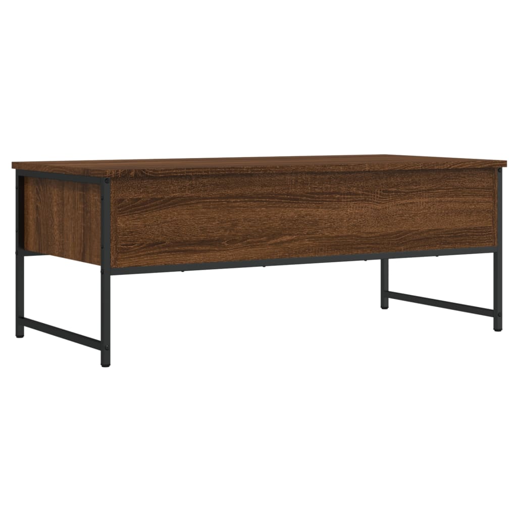 Table basse aspect chêne marron 101x49x39,5 cm en bois