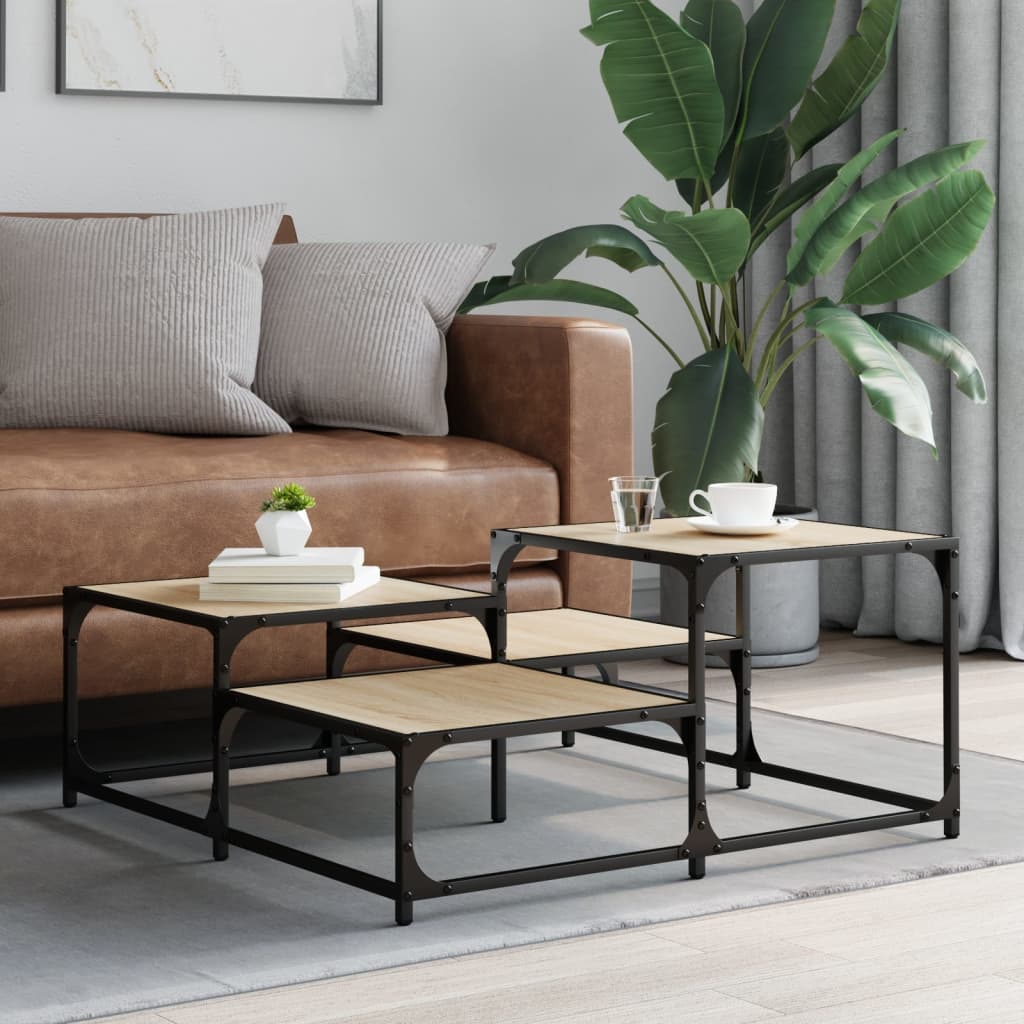 Table basse chêne Sonoma 87,5x87,5x40 cm en bois
