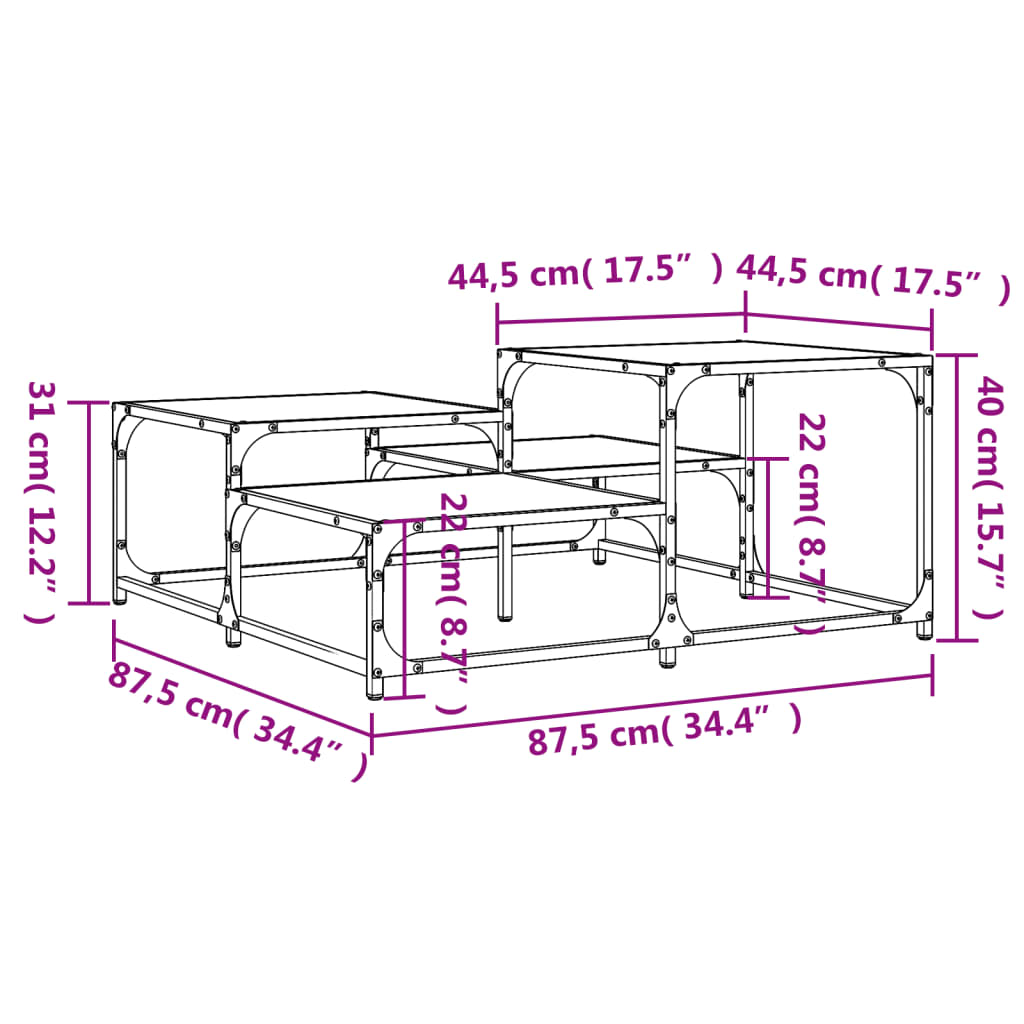 Table basse chêne Sonoma 87,5x87,5x40 cm en bois