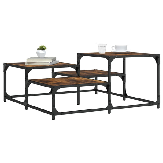 Coffee table smoked oak 87.5x87.5x40 cm wood material