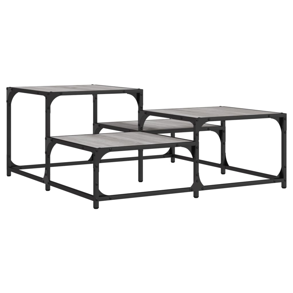 Table basse Sonoma grise 87,5x87,5x40 cm en bois