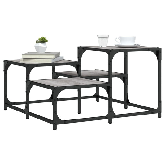 Table basse Sonoma grise 68x68x40 cm en bois