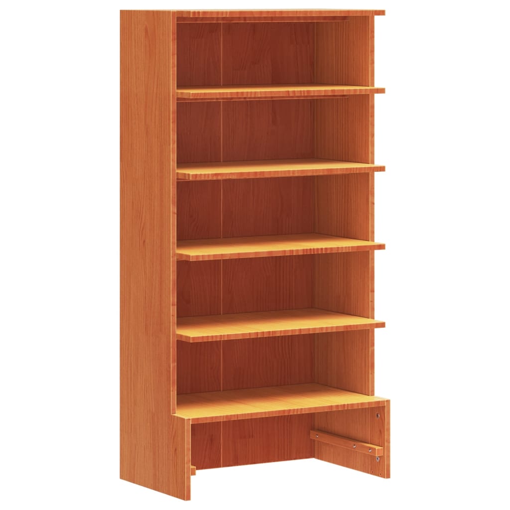 Etagère à chaussures wax marron 52x30x104 cm bois de pin massif
