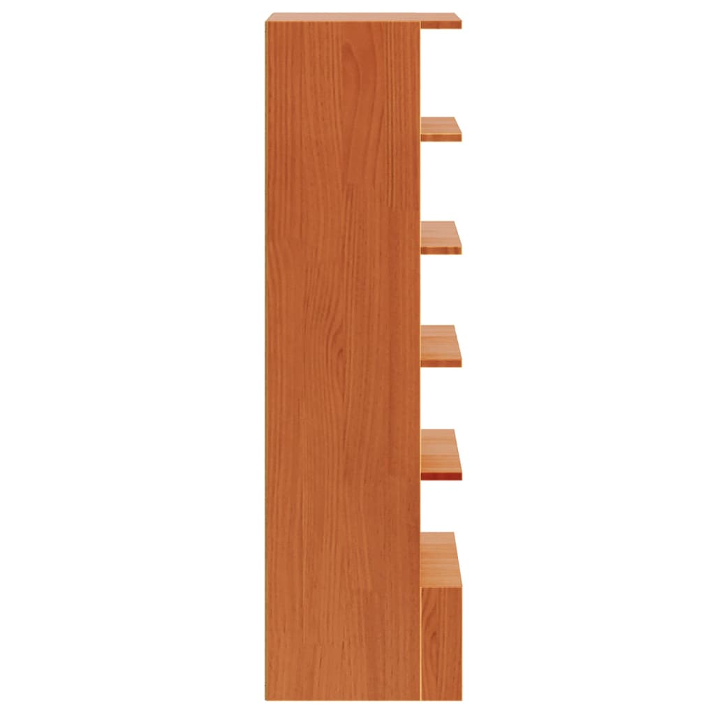 Etagère à chaussures wax marron 52x30x104 cm bois de pin massif