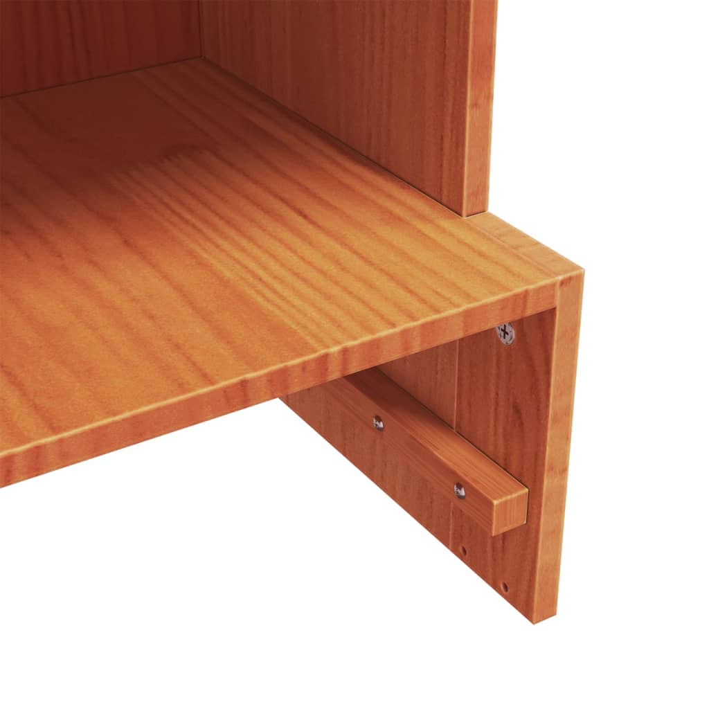 Etagère à chaussures wax marron 52x30x104 cm bois de pin massif