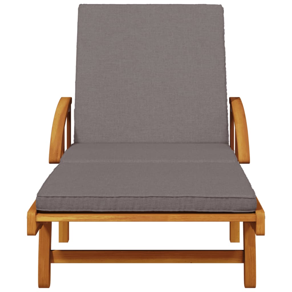 Chaises longues 2 pièces avec coussins 200x68x83 cm bois d'acacia massif