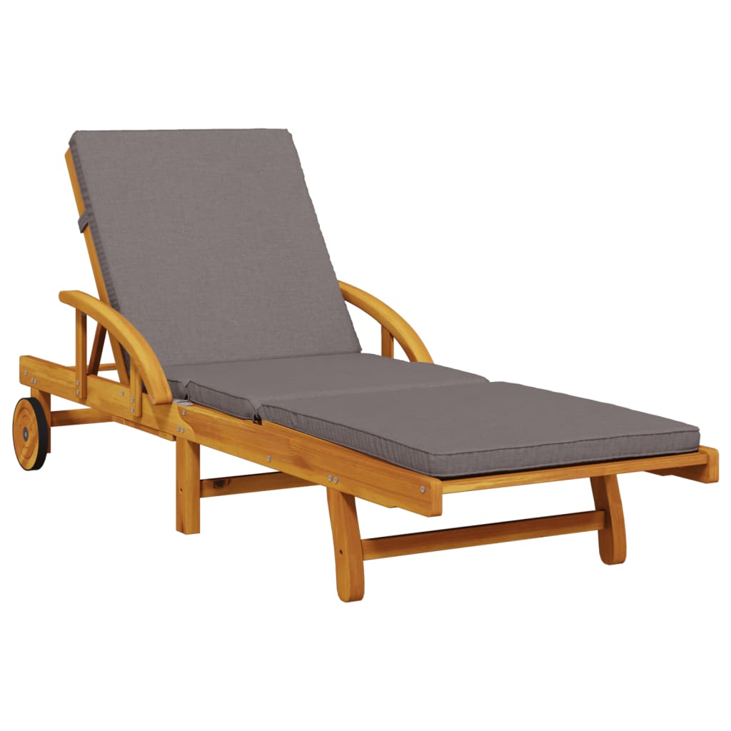 Chaises longues 2 pièces avec coussins 200x68x83 cm bois d'acacia massif
