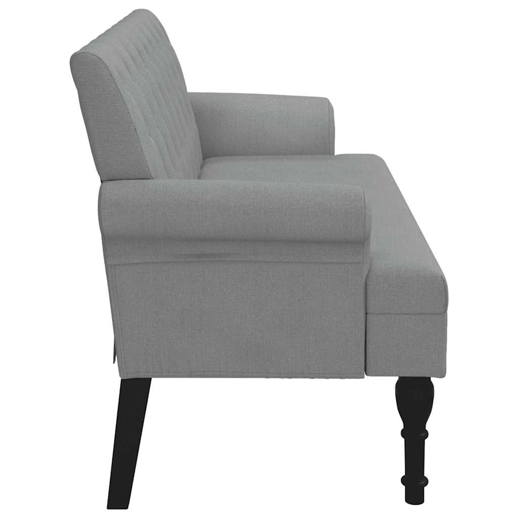 Sitzbank mit Rückenlehne Hellgrau 120x62x75,5 cm Stoff