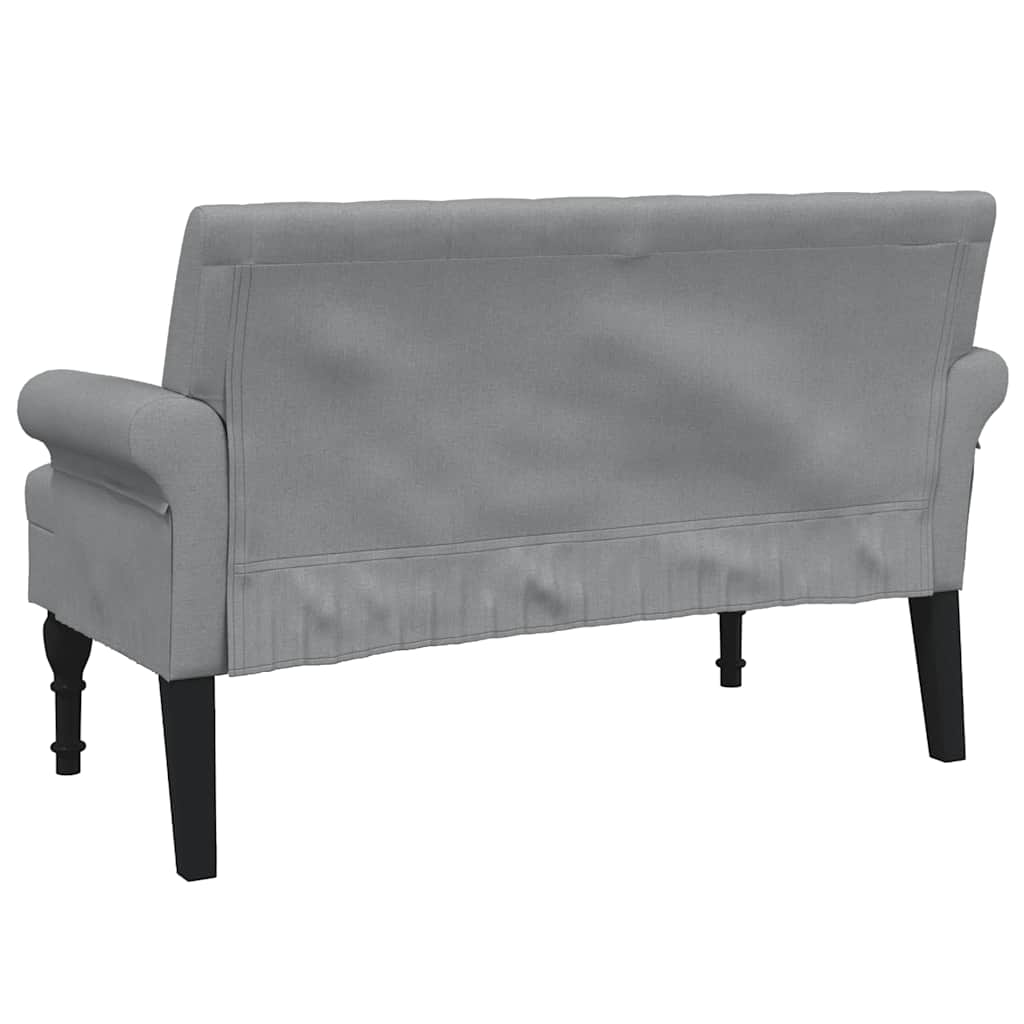 Sitzbank mit Rückenlehne Hellgrau 120x62x75,5 cm Stoff