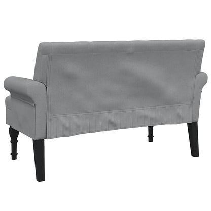 Sitzbank mit Rückenlehne Hellgrau 120x62x75,5 cm Stoff