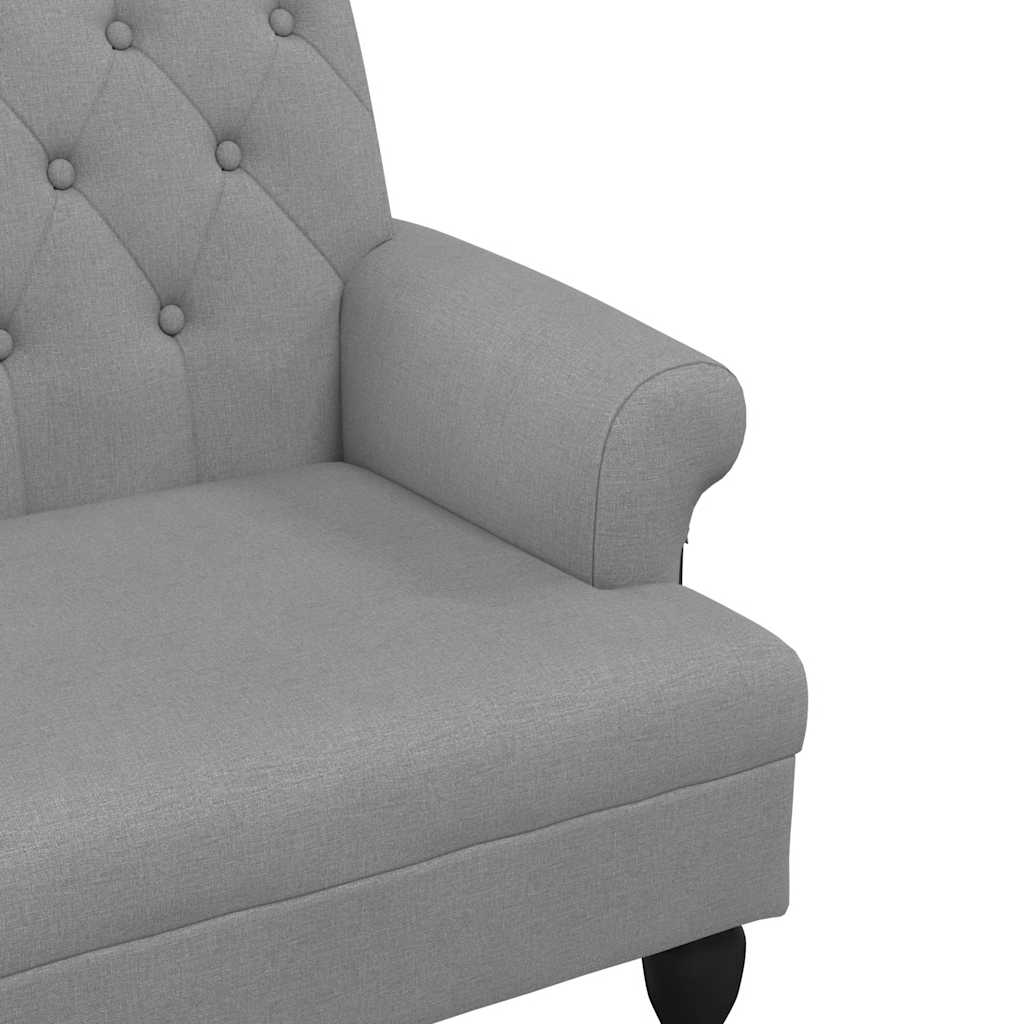 Sitzbank mit Rückenlehne Hellgrau 120x62x75,5 cm Stoff
