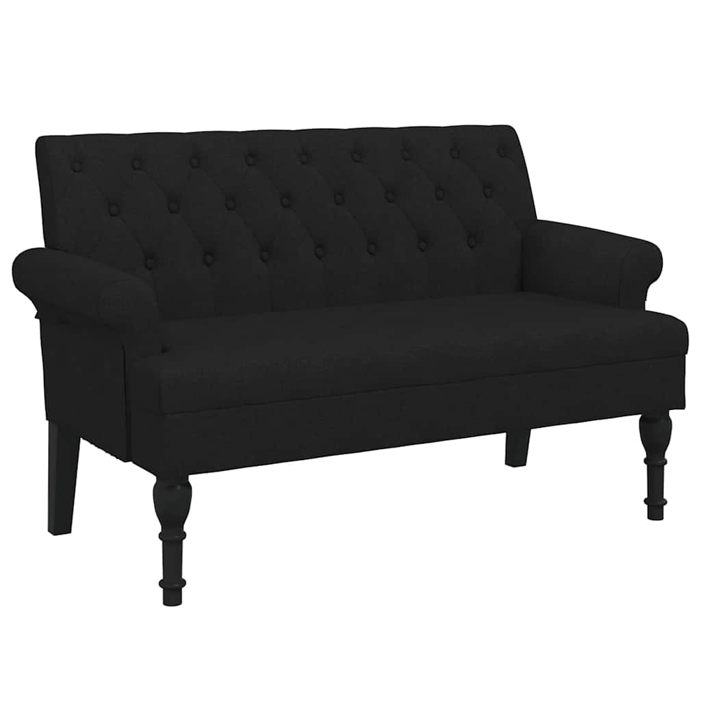 Bank mit Rückenlehne Schwarz 120x62x75,5 cm Stoff