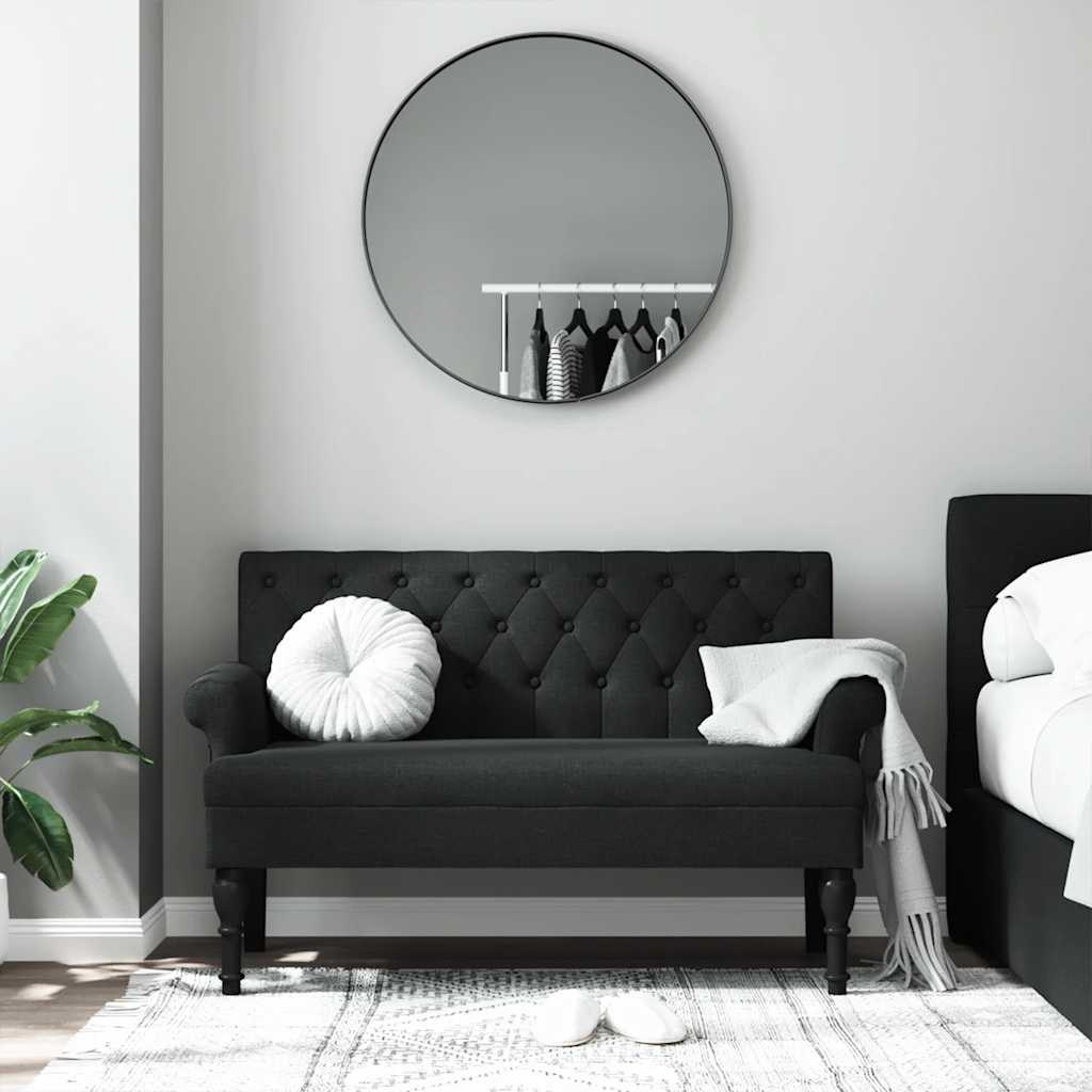 Bank mit Rückenlehne Schwarz 120x62x75,5 cm Stoff