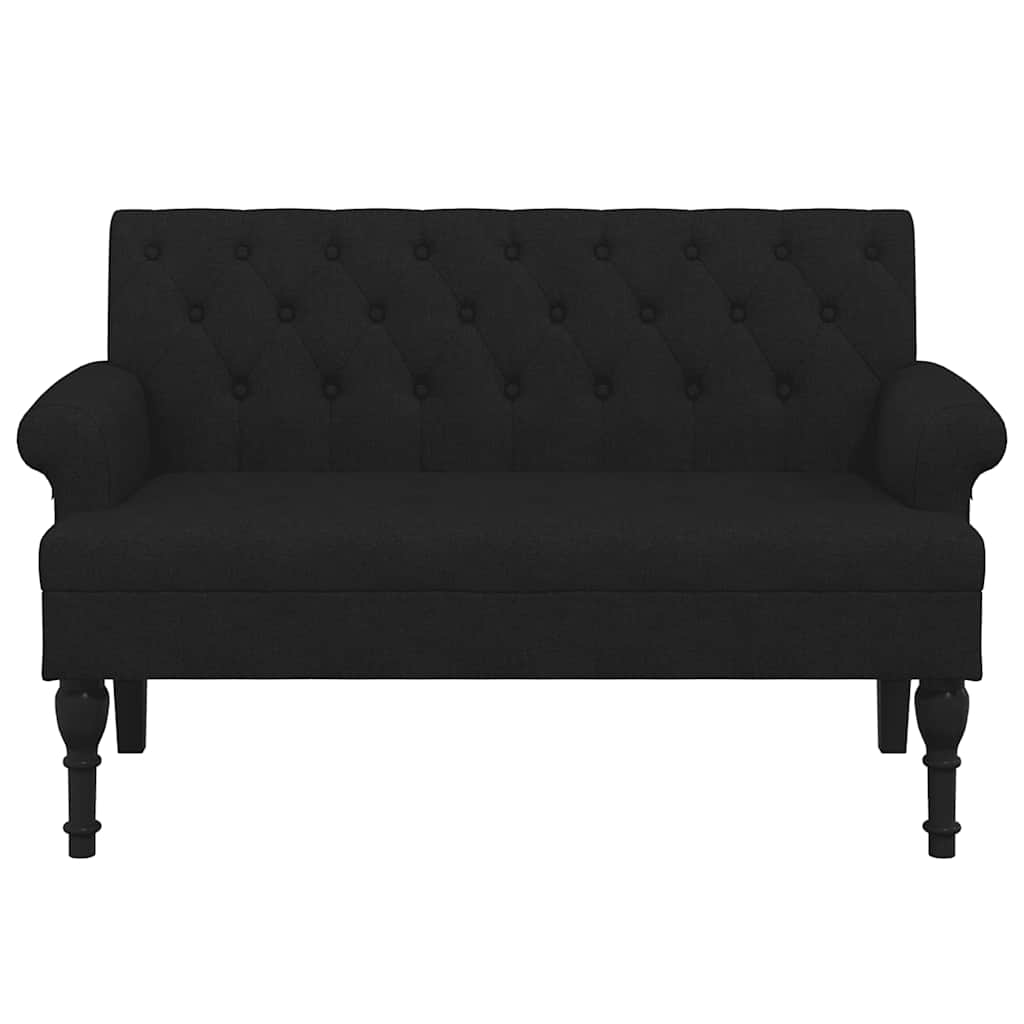 Bank mit Rückenlehne Schwarz 120x62x75,5 cm Stoff