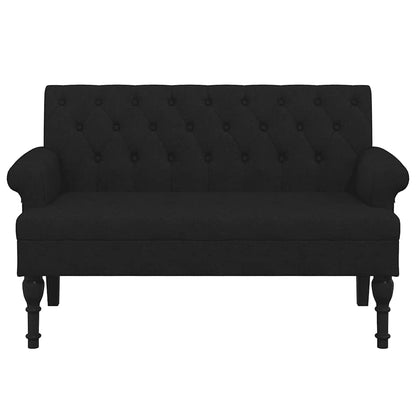 Bank mit Rückenlehne Schwarz 120x62x75,5 cm Stoff