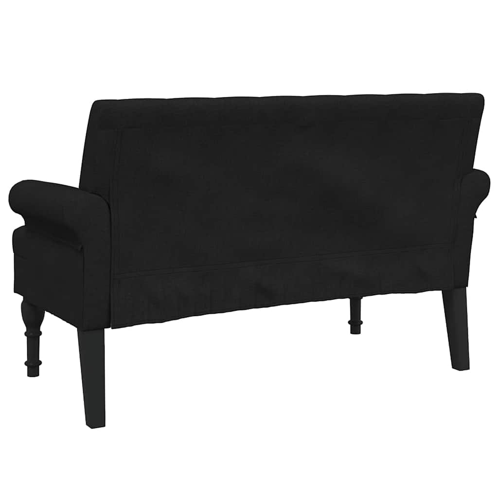 Bank mit Rückenlehne Schwarz 120x62x75,5 cm Stoff