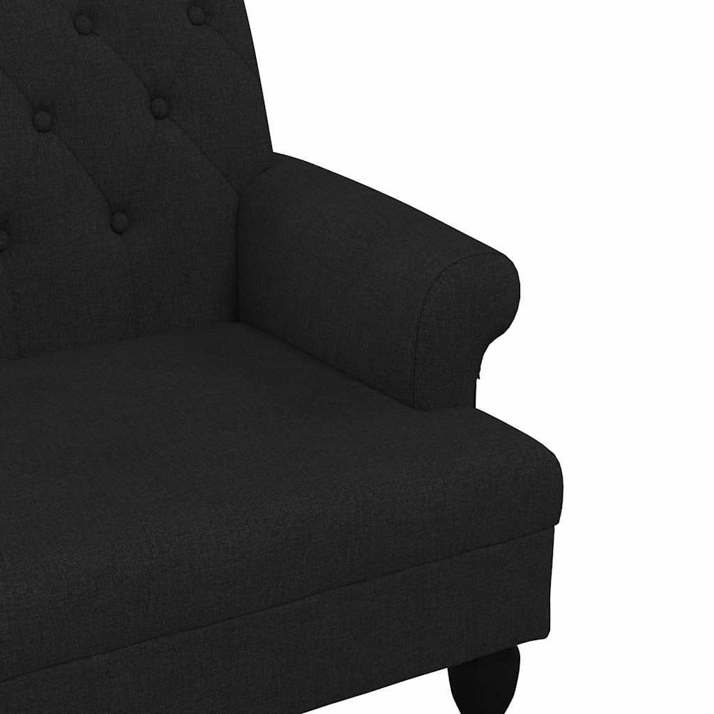 Bank mit Rückenlehne Schwarz 120x62x75,5 cm Stoff