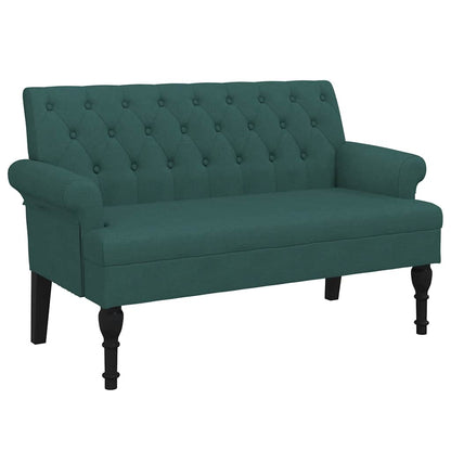 Sitzbank mit Rückenlehne Dunkelgrün 120x62x75,5 cm Stoff