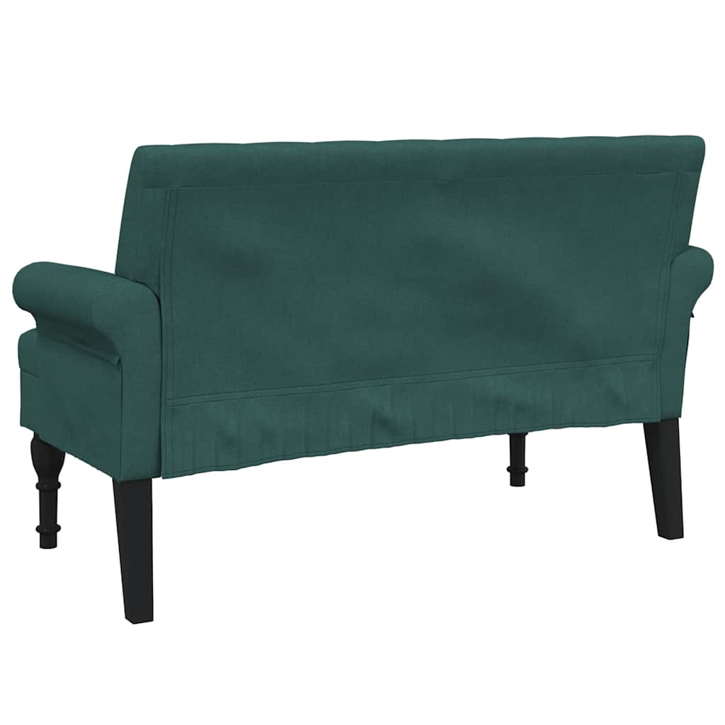 Sitzbank mit Rückenlehne Dunkelgrün 120x62x75,5 cm Stoff