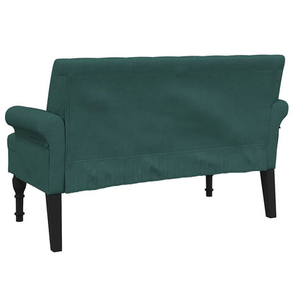 Sitzbank mit Rückenlehne Dunkelgrün 120x62x75,5 cm Stoff