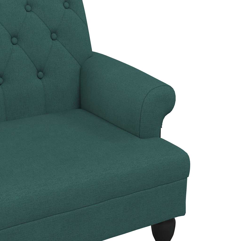 Sitzbank mit Rückenlehne Dunkelgrün 120x62x75,5 cm Stoff