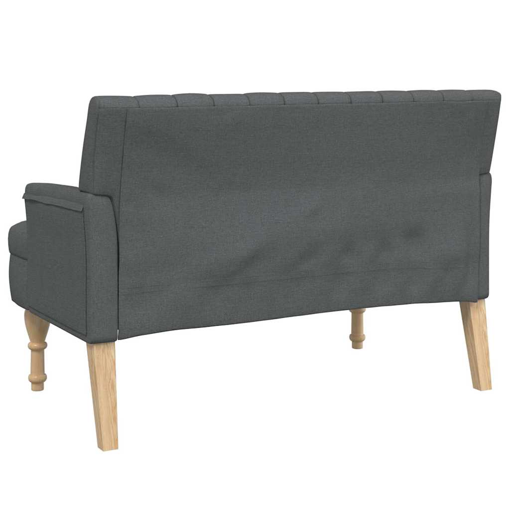 Sitzbank mit Kissen Dunkelgrau 113x64,5x75,5 cm Stoff