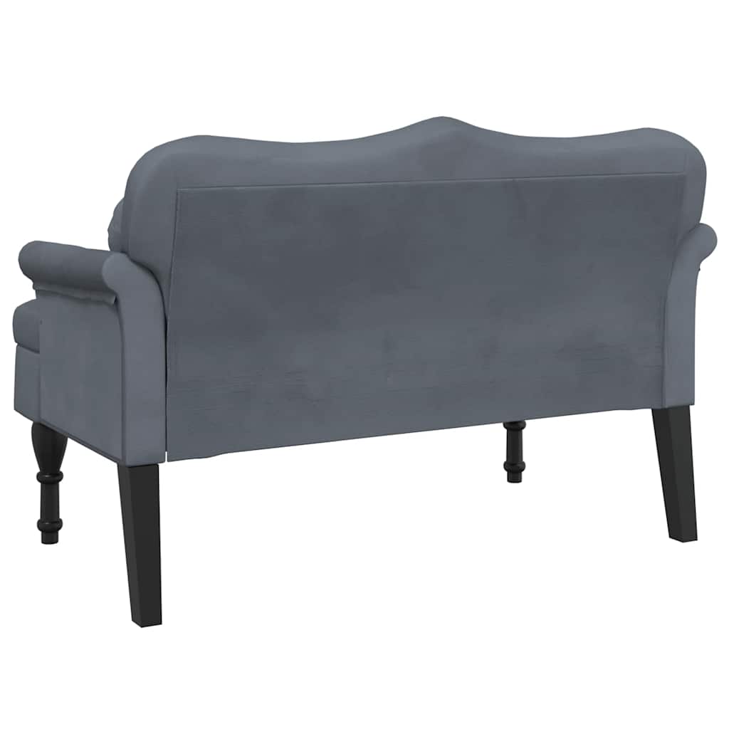Bank mit Kissen Dunkelgrau 120,5 x 65 x 75 cm Samt