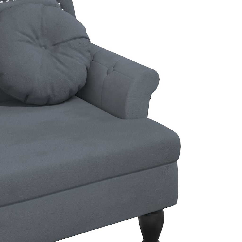 Bank mit Kissen Dunkelgrau 120,5 x 65 x 75 cm Samt