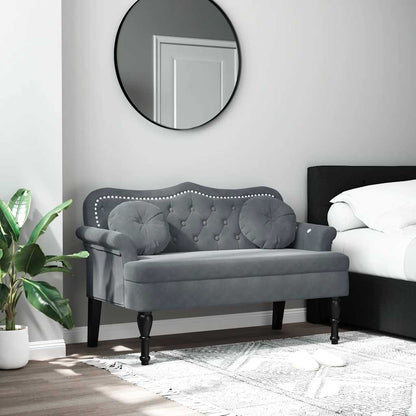 Bank mit Kissen Dunkelgrau 120,5 x 65 x 75 cm Samt