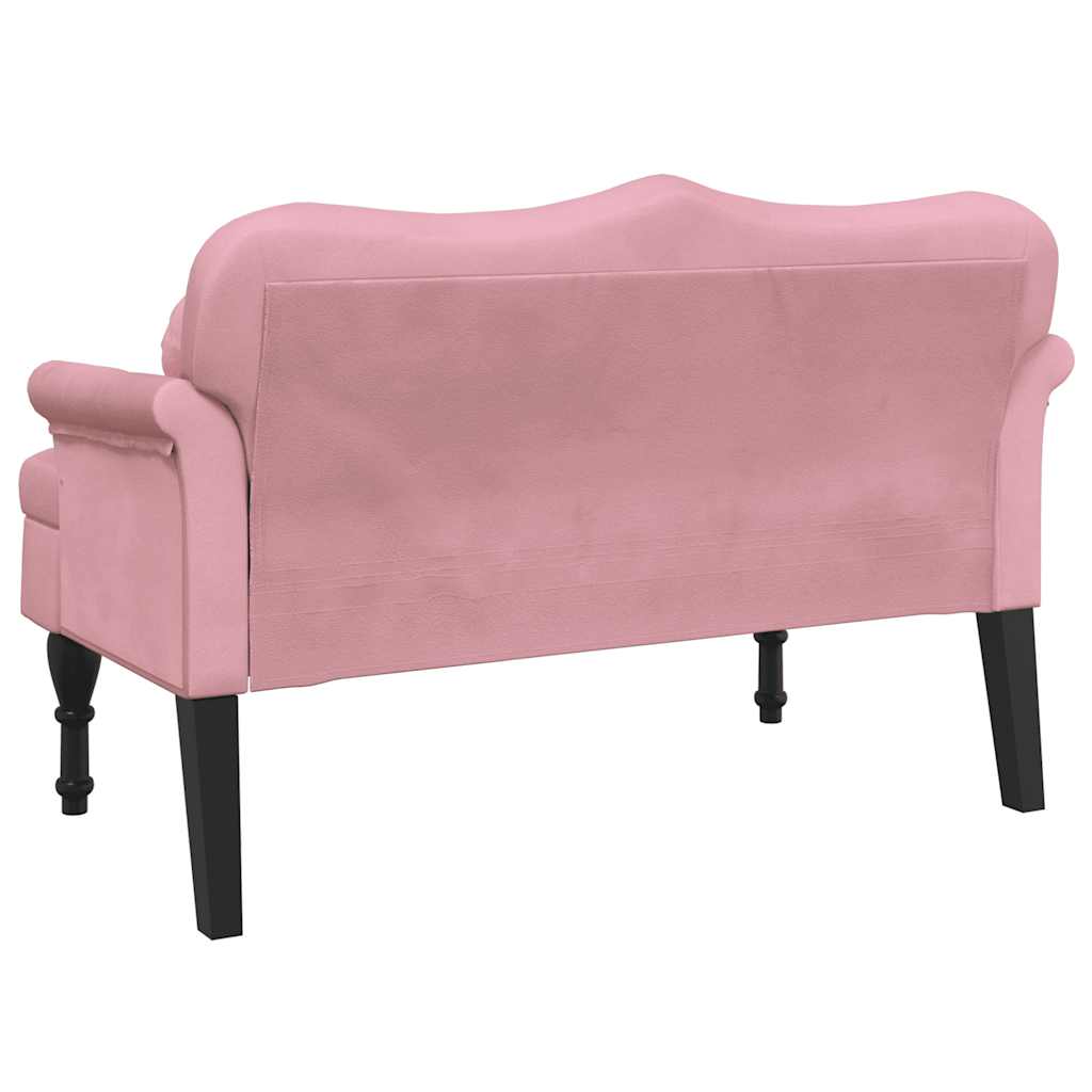Sitzbank mit Kissen Rosa 120,5x65x75 cm Samt