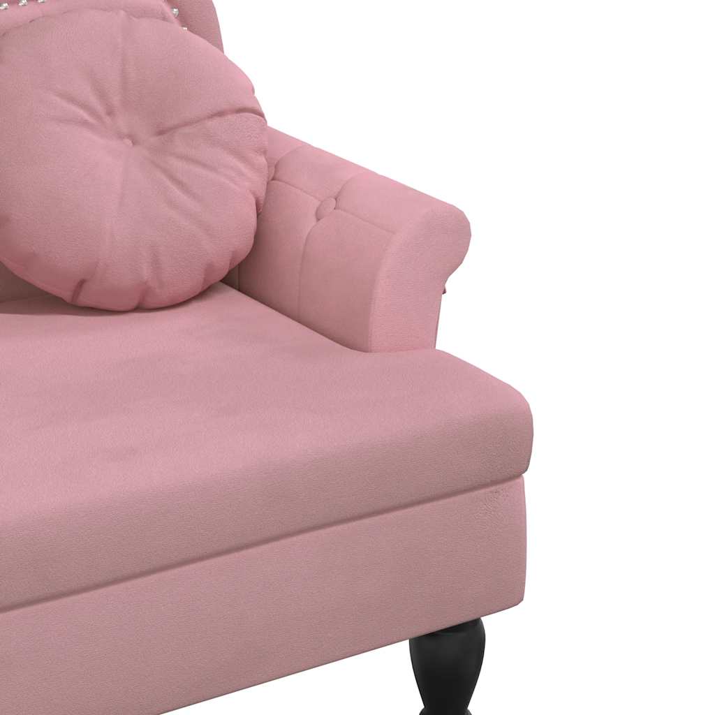 Sitzbank mit Kissen Rosa 120,5x65x75 cm Samt