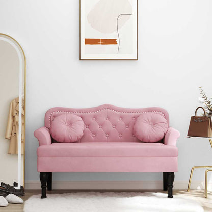 Sitzbank mit Kissen Rosa 120,5x65x75 cm Samt