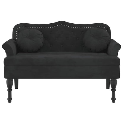 Bank mit Kissen Schwarz 120,5 x 65 x 75 cm Samt