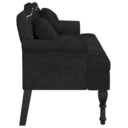 Bank mit Kissen Schwarz 120,5 x 65 x 75 cm Samt