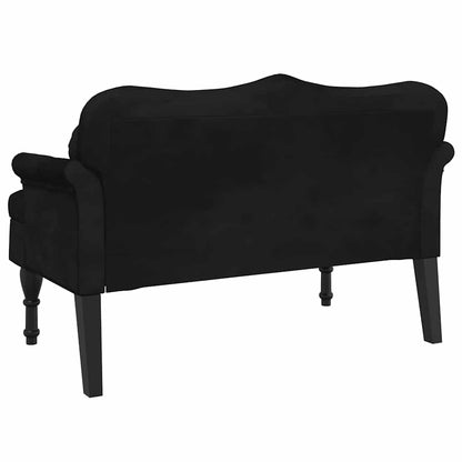 Bank mit Kissen Schwarz 120,5 x 65 x 75 cm Samt